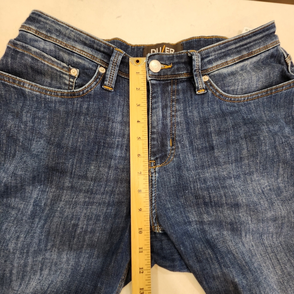 DU/ER Jeans Mens 32x30 L2X Relaxed Taper Fit Blue Stretch Pants DUER Dark Wash - Picture 13 of 16